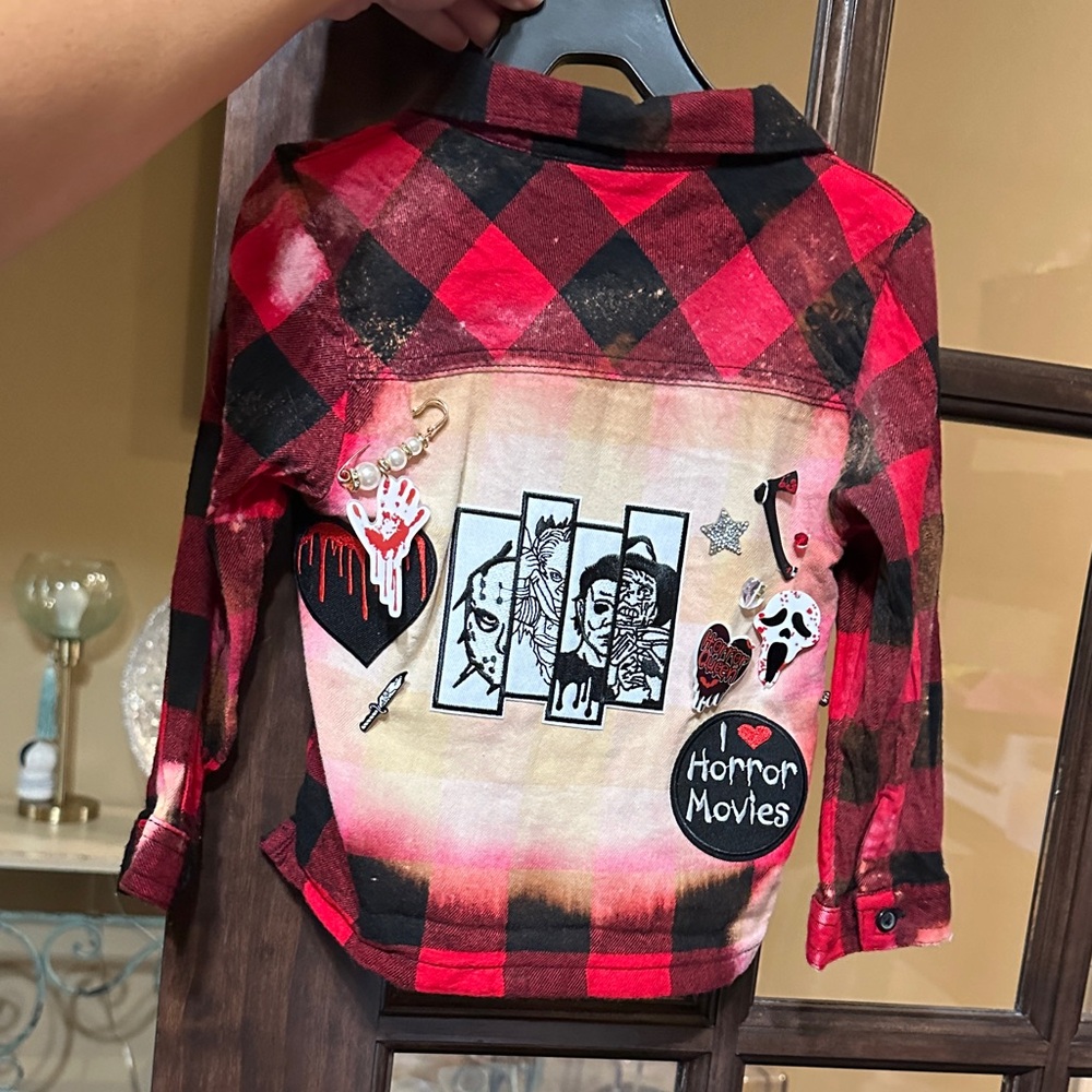 Red and Black Kids Flannel Shirt